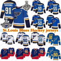 2019 Stanley Cup-Meister St.Louis Blues-Trikots 90 Ryan O'Reilly 50 Binnington 91 Vladimir Tarasenko 17 Schwartz Pietrangelo Hockey Jersey