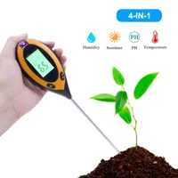 Metre 4 in 1 Toprak Test Cihazı Dijital PH Metre Nem Monitörü Sıcaklık Güneş Işığı Bahçe Bitkileri için Çiftlik1