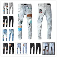 2021 Mens Fashion Skinny Straight Slim Ripped Jean elastic Casual Motorcycle Biker Stretch Denim Trouser Classic Pants jeans size 28-40