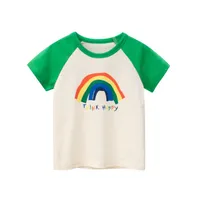T-shirts MILANCEL 2022 Summer Kids Clothes Rainbow Print Girls T-shirt Cotton Casual Boys Fashion Children Tops