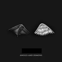 S2724 Fashion Jewelry Angels and Demons Orecchini donna carino orecchini in argento nero argento