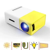 YG-300 LCD LED Mini Projektör 400-600 Lümenler 320x240 800: 1 Destek 1080 P Taşınabilir Ofis Ev Sinema Beamer