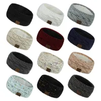 Design de forma de cabelo colorido de malha crochet torção headbands inverno orelha aquecedor elástico faixa de cabelo largo acessórios