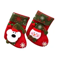 Decorações de Natal Meias Candy Presentes Bolsa Bolsa de Natal Treça pendurada Ornamento de lareira para N1