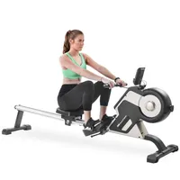 Ab Rollers Rowing Machine Indoor Rower with Magnetic Tension System LED Monitor and 8-level Resistance Adjustment Equipment US Sto287l