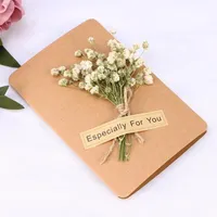 Greeting Cards 3D Starry Dried Flowers Folding Wedding Event Senior Invitation Christmas Wish Paper