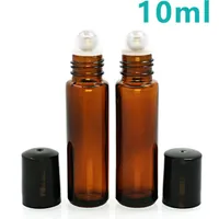 10 ml lege glazen aromatherapie etherische olie roller rol op flessen navulbare flessen met metalen bal geborsteld dop