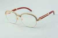 20 gafas redondas naturales naturales de alta calidad más vendidas, Moda Marco de cejas con diamantes atmosféricos de alta gama 1116728 - Tamaño 60-18-135mm