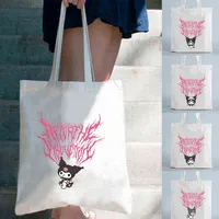 NXY Shopping-Taschen Bolsos de Compras Harajuku Y2K Para Mujer Bolsas Tela Arpillera Comestibles DisEo Reutilizables Lona Venta Al Por 0209