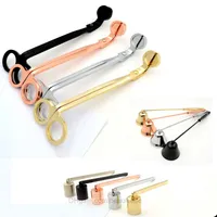 Candle Wick Trimmer Stainless Steel Snuffers 17cm Rose Gold Scissors Oil Lamp Trim Cutter Snuffer Tool Hook Clipper Cover