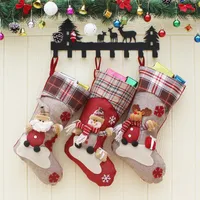 Christmas Decorations Stockings Gift Bag Pocket Socks Candy Holder Party Decoration For Home Xmas Tree Ornament 1pc1