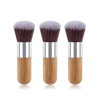 Home Home Griff Makeup Foundation Pinsel Bambus Runde Top Pinsel Multifunktions Pulver Blusher Cosmetictools