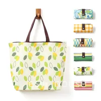 Portable Oxford Cloth Shopping Bag Waterproof Foldable Lightweight Recycling Shopping Totes with Long Handle