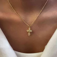 Stainless Steel Necklaces Vintage Cross Pendants Chain Choker Jewellery Fashion Necklace for Women Jewelry Goth Party Gifts New