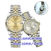 Zdr-Montre de Luxe 36mm Mens Automatic Watches Full Rostfri Steel Luminous Women Watch Couples Style Classic Wristwatches Gift