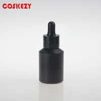 Matt Black Bottle and Essential Oil Dropper Cap 30ml Schouder Frosted Red Glass Packging