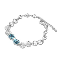 Charm Bracelets Luxury Bangle White Gold Color Gift For Mother Austrian Crystal Heart 1