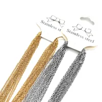 Hip Hop Ketten Halskette Männer Frauen Gold Farbe Edelstahl 45 cm o Link Kubanische Kette Halsketten Schmuck DIY Zubehör 10pcs / lot 364 G2