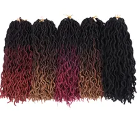 Hurtowa bogini lokocje Ombre Cygańskie Locs Crochet Włosy Kręcone Faux Locs Afryki Dreadlocs Hair Extensions Włosy syntetyczne