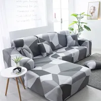 L 'Shape Corner Sofa Cover Elastic pour salon Slips imprimés Stretch 1/2/3/4 Siège 220222