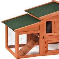 EE. UU. Stock Opmax 70 pulgadas de madera conejo hutch al aire libre doméstico al aire libre gallinero para animales pequeños con 2 carreras de juegos de jugada Decoración del hogar A04