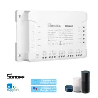 Sonoff 4ch Pro R3 433MHz WiFi Byte Inching / Självlåsande / Interlock WiFi Smart Switch Arbeta med Amazon Alexa Google Hem