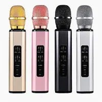 K6 Karaoke-Mikrofon Mini-Handheld-Mikrofone Wireless Bluetooth mit Lautsprecher für Sing-Aufnahmeinterviews 4 Farben A54