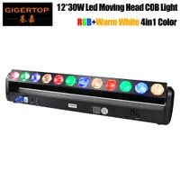Gigertop New 12 x 30W RGBの暖かい白4in1色LEDのピクセル移動ヘッドビームバーライト13/53 DMXチャンネル3度レンズCE ROHS TP-WP1230