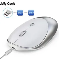 Mice Jelly Comb 3.0 5.0 Bluetooth Mouse Wireless Rechargeable Silent Mause 2.4GHz USB For Laptop Notebook PC1