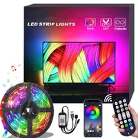 Retroilluminazione delle strisce a LED, USB Smart RGB LED Striscia luminosa con controllo remoto e Bluetooth, funzione di temporizzazione di sincronizzazione musicale per laptop TV PC