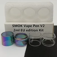 SMOK Vape pen v2 2ml EU TPD edition Kit Bag Normal Bulb Tube 5ml Clear Rainbow Replacement Glass Tube Bubble Fatboy