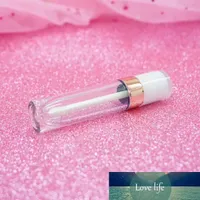 / 50pcs 5ml plástico redondo labio embalaje embalaje plateado / negro / rosa oro borde labios brillo tubos de lápiz labial cosmético contenedor herramientas