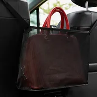 شبكة الملابس التخزين حقيبة تخزين سيارة كرسي صافي جيوب أكياس شبكية حمراء سوداء مربع متعددة الوظائف شعبية 7 5KN ​​L2