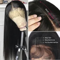 Modern Show T Part Mänsklig hår spets fram peruker för svarta kvinnor Brizilian Hair Wig 13x6x1 HD Transparent Lace Frontal