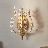 Amerykański kraj lampy ścienne kreatywnie sypialnia lampa nocna osobowość retro salon domowy kryształ ścienny światło prosta nawy hotel dekoracji kinkiet