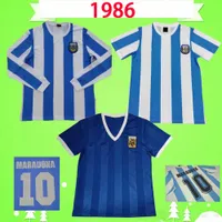 # 10 Maradona 1986 Argentinien Retro Fussball Jerseys Kempes Caniggia 86 Vintage Football Hemden Klassisches Zuhause Blue Camisetas de Futbol