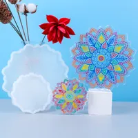 Reçine Coaster Kalıpları Dokulu Çiçek DIY Epoksi Reçine Tepsi Kalıp Çiçek Çay Tepsisi Coaster Epoksi Kalıpları
