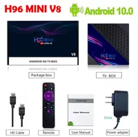 H96 Mini V8 V8 V8 VS X96Q TV Boîte RK3228A 1G / 2G Android 10.0 Quad Core 2.4G WiFi 100m LAN