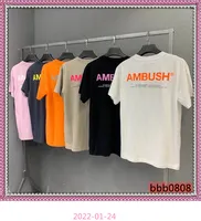 T-shirt Ambush Ambush di Hip Hop T-shirt da donna Casual Casual Casual Arancione Reflective High Street T-Shirt Top T-T-Top