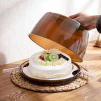 غلاف الهدية جولة PP Cake Box Stand Dessert Handled معجن