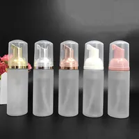 50 ml Seyahat Köpük Şişeleri Buzlu Plastik Köpük Şişeler Altın / Gümüş Pompa El Yıkama Sabunu Mus Krem Dispenseri Kabarcar Şişe BPA Ücretsiz
