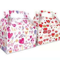 발렌타인 종이 선물 가방 레드 핑크 사랑 인쇄 커플 선물 가방 210g 친환경 종이 여자 친구 생일 선물 포장 가방