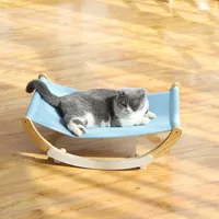 Katze Betten Möbel Shuangmao Haustier Rocking Liege Bett Holz Hängematte für Katzenhaus Welpenmatte Hängende Katzenkorb Kleine Hund Sofa Produkte