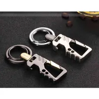 1 set 6 pieces Men Stainless Steel Belt Waist Hanging Key chain Fashion Zinc Alloy Car High Quality KeyChain Multifunctional Pendant Gift