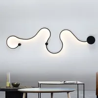 Wall Lamp Modern Curve Led Snakelike S Shape Fixtures Lights For Living Room Aisel Corridor Aluminum Home Decor Murale Luminaire