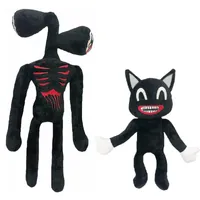 애니메이션 사이렌 헤드 플러시 장난감 공포 검은 고양이 박제 인형 Juguetes Sirenhead Peluches 장난감 어린이 선물