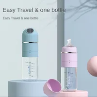Newborn Baby Insulated Bottle Glass and Ppsu Feeding Wide-caliber 4S Fast Flushing Anti-colic Night Milk Cute Water Thermostat 220311