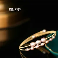 Sinny Sale Handgemachte kreative natürliche Süßwasserperle Charm Armreifen Elegante Schmuck Zubehör für Frau 220121