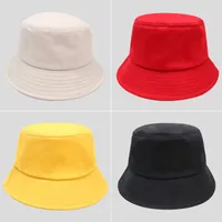 100% Pamuk Katlanabilir Kova Şapka Yetişkin Erkek Bayan Yaz Paketlenebilir Plaj Brim Balıkçılık Şapka Güneş Kap Siyah Pembe Bej Sarı Mor Kırmızı Beyaz