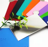 Berühmte unzerbrechliche Edelstahl-Make-upspiegel Handheld-kompakter Taschenspiegel winziger Brieftasche für Make-up